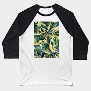 Ficus Leaves Illustration Baseball T-Shirt